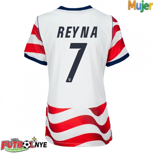 Camiseta Estados Unidos Giovanni Reyna #7 Primera Equipación para mujer Mundial 2026 manga corta